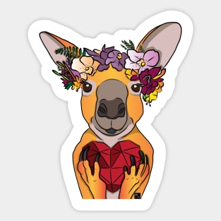 Kangaroo Heart Sticker